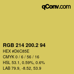 カラーコード: RGB 214 200.2 94 | qconv.com