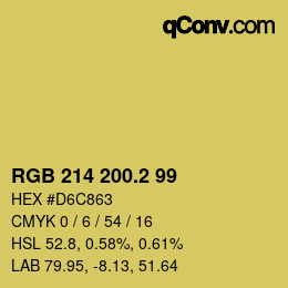 カラーコード: RGB 214 200.2 99 | qconv.com