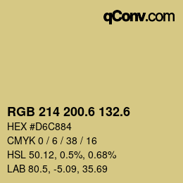 カラーコード: RGB 214 200.6 132.6 | qconv.com
