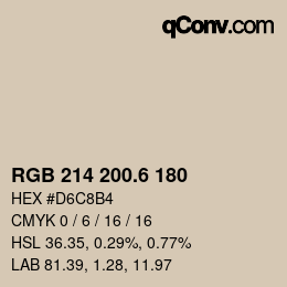 カラーコード: RGB 214 200.6 180 | qconv.com