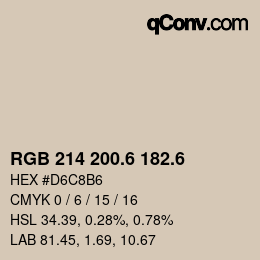 カラーコード: RGB 214 200.6 182.6 | qconv.com