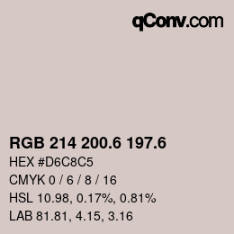 カラーコード: RGB 214 200.6 197.6 | qconv.com