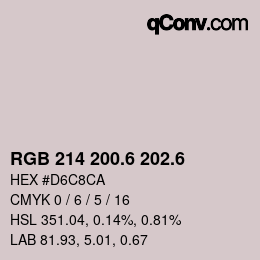カラーコード: RGB 214 200.6 202.6 | qconv.com