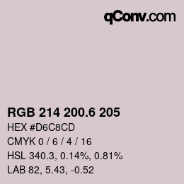 カラーコード: RGB 214 200.6 205 | qconv.com