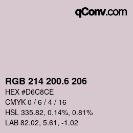 カラーコード: RGB 214 200.6 206 | qconv.com