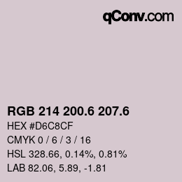 カラーコード: RGB 214 200.6 207.6 | qconv.com