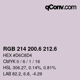 カラーコード: RGB 214 200.6 212.6 | qconv.com
