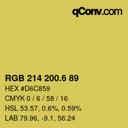 カラーコード: RGB 214 200.6 89 | qconv.com