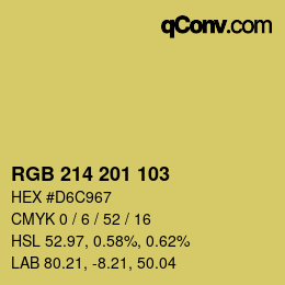 Color code: RGB 214 201 103 | qconv.com