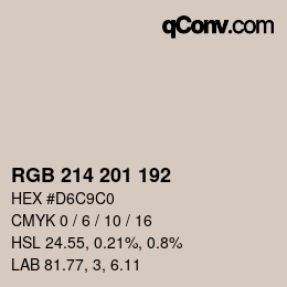 Code couleur: RGB 214 201 192 | qconv.com