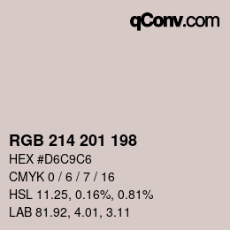 カラーコード: RGB 214 201 198 | qconv.com