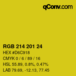カラーコード: RGB 214 201 24 | qconv.com