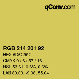 カラーコード: RGB 214 201 92 | qconv.com