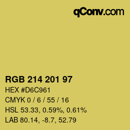 Color code: RGB 214 201 97 | qconv.com
