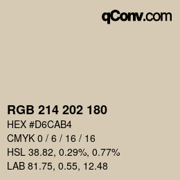 カラーコード: RGB 214 202 180 | qconv.com