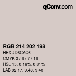 カラーコード: RGB 214 202 198 | qconv.com