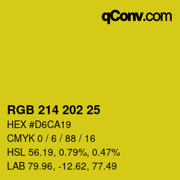 Color code: RGB 214 202 25 | qconv.com