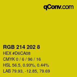 カラーコード: RGB 214 202 8 | qconv.com