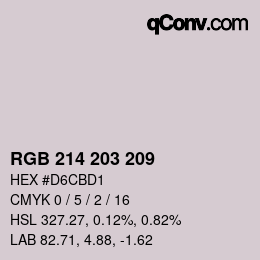 Color code: RGB 214 203 209 | qconv.com