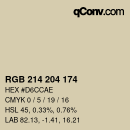 Farbcode: RGB 214 204 174 | qconv.com