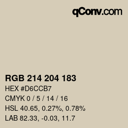 カラーコード: RGB 214 204 183 | qconv.com