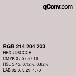 Color code: RGB 214 204 203 | qconv.com