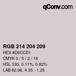 カラーコード: RGB 214 204 209 | qconv.com