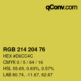 Color code: RGB 214 204 76 | qconv.com