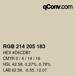 カラーコード: RGB 214 205 183 | qconv.com