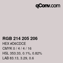 Color code: RGB 214 205 206 | qconv.com