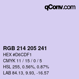 Farbcode: RGB 214 205 241 | qconv.com