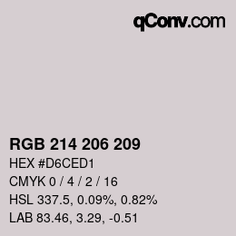 カラーコード: RGB 214 206 209 | qconv.com