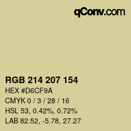 Color code: RGB 214 207 154 | qconv.com