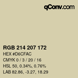 Color code: RGB 214 207 172 | qconv.com