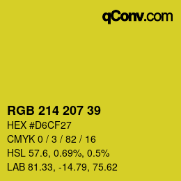 Color code: RGB 214 207 39 | qconv.com