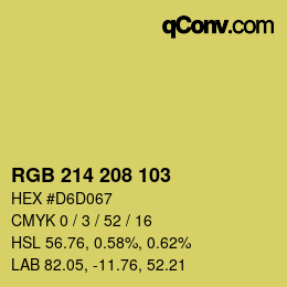 Color code: RGB 214 208 103 | qconv.com
