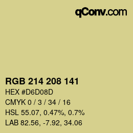 Color code: RGB 214 208 141 | qconv.com