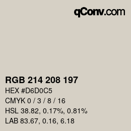 Color code: RGB 214 208 197 | qconv.com