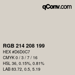 カラーコード: RGB 214 208 199 | qconv.com