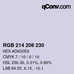 Color code: RGB 214 208 230 | qconv.com