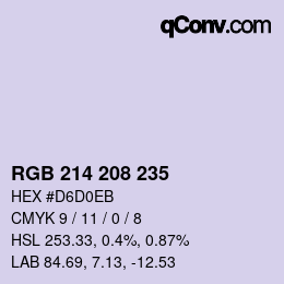 Farbcode: RGB 214 208 235 | qconv.com