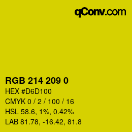 Color code: RGB 214 209 0 | qconv.com