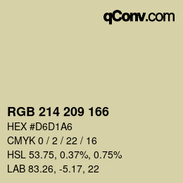 Color code: RGB 214 209 166 | qconv.com