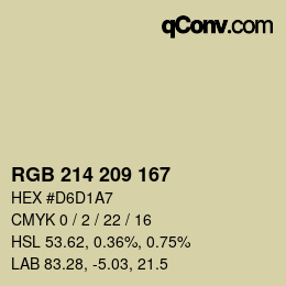 Color code: RGB 214 209 167 | qconv.com