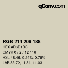 Color code: RGB 214 209 188 | qconv.com