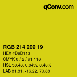 Color code: RGB 214 209 19 | qconv.com