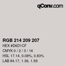 Code couleur: RGB 214 209 207 | qconv.com