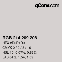 Color code: RGB 214 209 208 | qconv.com