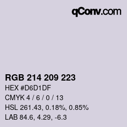 カラーコード: RGB 214 209 223 | qconv.com