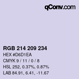 Color code: RGB 214 209 234 | qconv.com